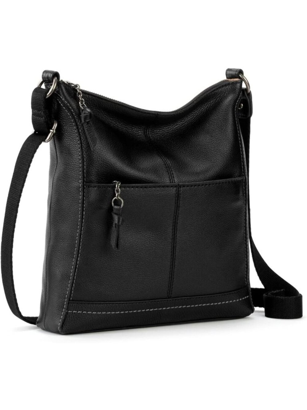 Stylish Leather Crossbody Purse with Zipper Closure & Adjustable Strap